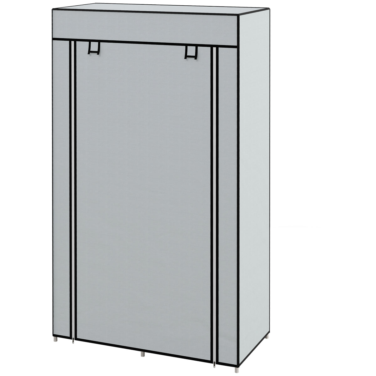 Kleiderschrank Stoffschrank 1 Kleiderstange, 2 Schubladen, 83 x 42.5 x 162,5 cm, Grau