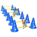 Agility Set Hunde 6-teiliges Agility-Ausrüstung für Hundetraining Steckhürdenset mit 12 Kegel 6 Hürden Tragetasche