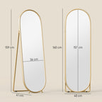 Two-Way Curved Full Length Mirror - Gold Tone
