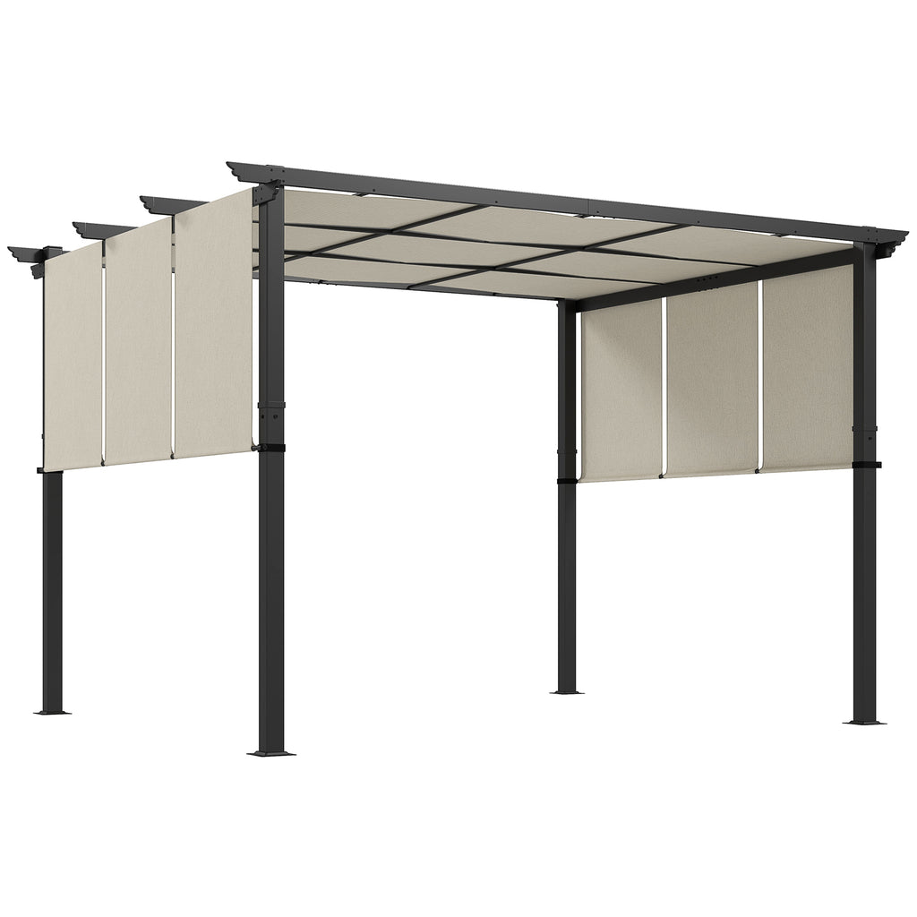 Markise Sonnenschutz. Pergola, wetterbeständig, inkl. Befestigungsmaterial, 3 x 3,5 m, Beige