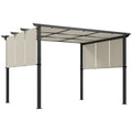 Markise Sonnenschutz. Pergola, wetterbeständig, inkl. Befestigungsmaterial, 3 x 3,5 m, Beige