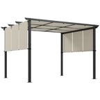 Markise Sonnenschutz. Pergola, wetterbeständig, inkl. Befestigungsmaterial, 3 x 3,5 m, Beige