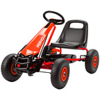 Kids Pedal Go Kart with Adjustable Seat, EVA Tyres, Manual Clutch, Brake, Go Kart for Kids 3-8 Years, Red