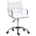 Bürostuhl im Retrodesign, höhenverstellbar, 5 Rollen, 52,5 cm x 54 cm x 99 cm, Weiß