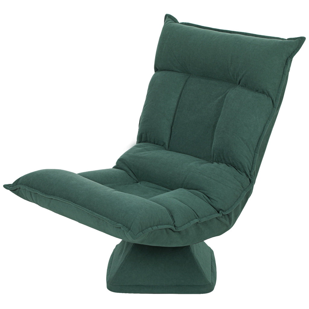 Bodensessel mit 5-fach verstellbarer R¨¹ckenlehne, drehbar, moderner Polsterstuhl, Gr¨¹n