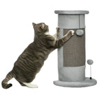 58cm Cat Scratching Post, with Covered Plush, Play Balls, for Corner Walls - Grey