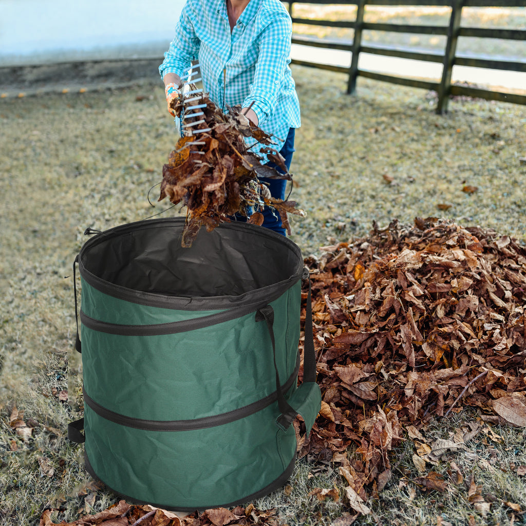 Gartensack 4x86L wasserdicht Gartenabfallsack mit Trageschlaufen Griffe, stabil robust Laubsack Gr¨¹n