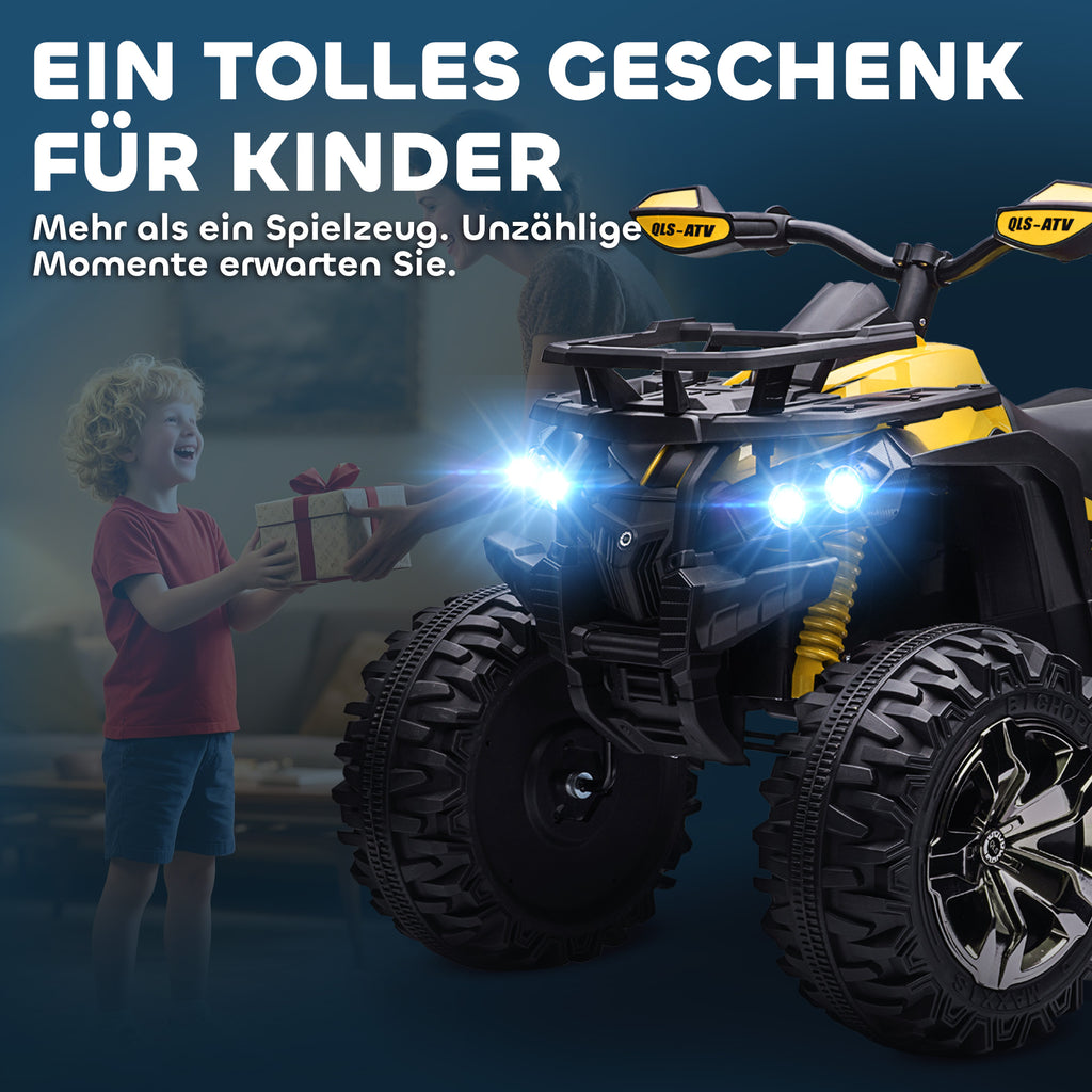 Elektro-Kinderquad, 3-8 km/h, 45 Min. Betriebszeit, LED-Scheinwerfer, Musikplayer mit USB, für Kinder 3 bis 5 Jahre