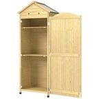 Gartenschrank Holz extra hohe Geräteschuppen mit verstellbar Ablage magnetisch Tür galvanisiert Dach Belüftung