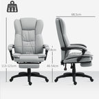 Verstellbarer Drehstuhl mit Fu?st¨¹tze, Kopfst¨¹tze, Massagefunktion, Kunstleder, 68,5x68,5x113-121cm
