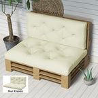 Sitzpolster Sitzkissen Polsterauflage, mit Knopfheftung, 120 x 80 x 12 cm, Cremeweiß