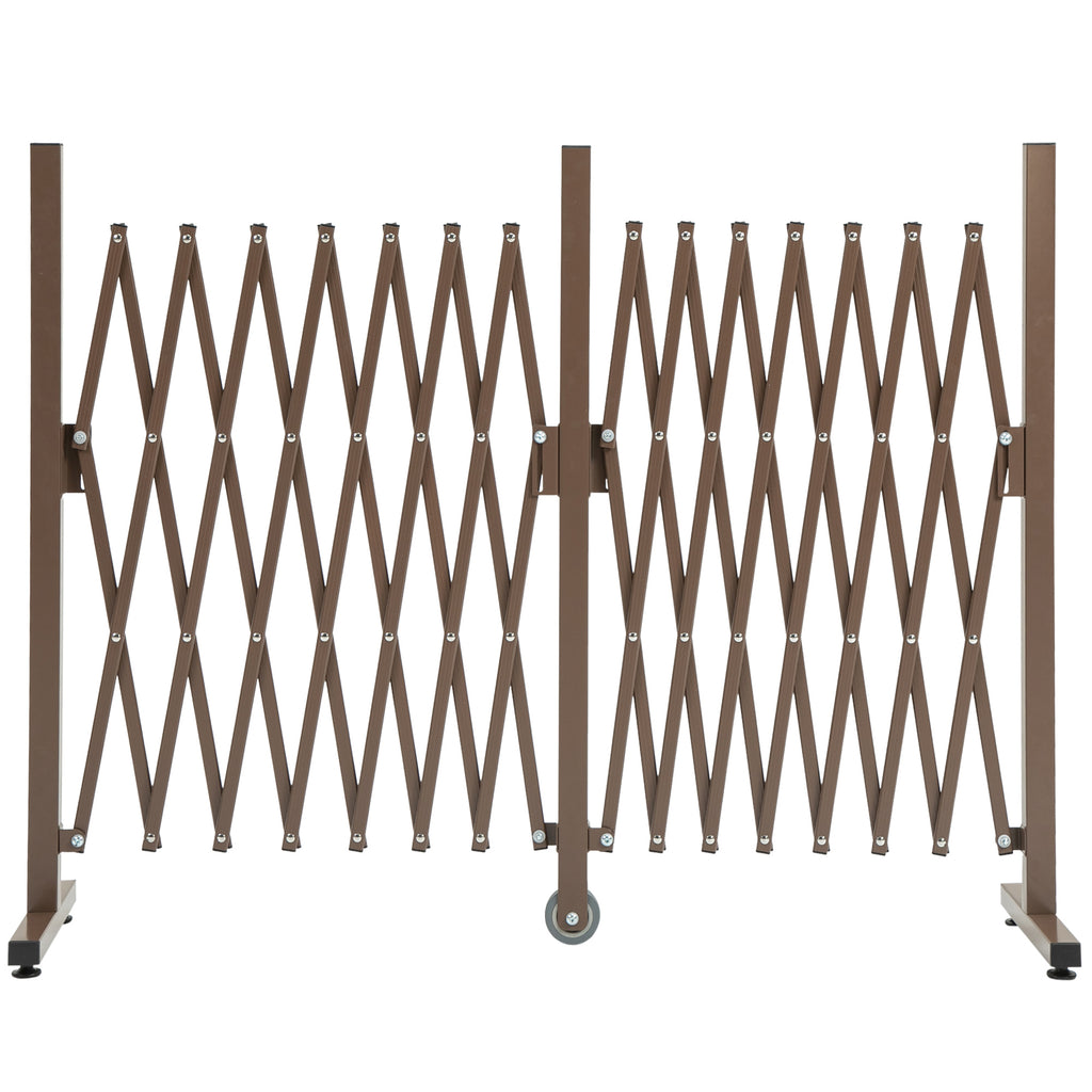 Expanding Trellis Fence Freestanding Movable Fence Foldable Garden Screen Panel Aluminium, 405cm x 103.5cm, Dark Brown