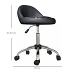 Arbeitshocker Drehhocker Rollhocker, höhenverstellbar, drehbare Sitzfläche, 50cm x 50 cm x 83 cm, Schwarz + Silber
