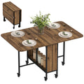 Mobiler Klapptisch Klapptisch, 2 klappbare Flächen, 130 cm x 80 cm x 74 cm, Braun
