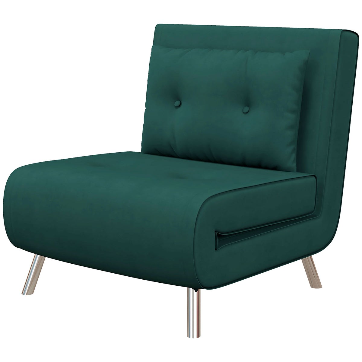 Liegesessel Sessel mit Liegefunktion Schlafsessel, Knopfheftung, Leinenoptik, 77 cm x 88 cm x 83 cm, Gr¨¹n