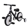 Kinder Laufrad ab 2-5 Jahre Lauflernrad mit Stützrädern, Pedalen, Höhenverstellbarem Sitz, Spielzeug Balance Bike für Kleinkinder Erste Geburtstag Geschenk, Schwarz