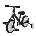 Kinder Laufrad ab 2-5 Jahre Lauflernrad mit Stützrädern, Pedalen, Höhenverstellbarem Sitz, Spielzeug Balance Bike für Kleinkinder Erste Geburtstag Geschenk, Schwarz