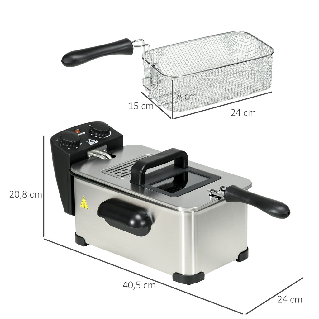 Fritteuse, 3 Liter, 2.000W Leistung, Klarsichtdeckel, k¨¹hler Griff, Schwarz