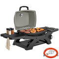 Gasgrill 3,3 KW Tischgrill mit 1 Brenner klappbar Seitentischen Gusseisen Grillroste herausnehmbar Fettauffangschale
