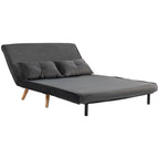 2-Sitzer-Schlafsofa, Bettsofa, in Bett umwandelbare Couch, verstellbare R¨¹ckenlehne, Stoffbezug, Metallrahmen, Grau
