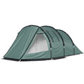 Two Room Tunnel Tent Camping Tent for 3 Man with Windows, Covers, Carry Bag, for Fishing, Hiking, Sports, Green