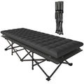 Feldbett faltbar Campingbett mit Tragetasche Campingliege bis 200 kg Indoor, Outdoor, 200 x 80 x 40 cm Schwarz