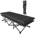 Feldbett faltbar Campingbett mit Tragetasche Campingliege bis 200 kg Indoor, Outdoor, 200 x 80 x 40 cm Schwarz