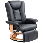 Relaxsessel mit Liegefunktion, drehbar, bis 150 kg, Kunstlederbezug, Stahlrahmen, Schwarz