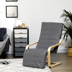 Akzentsessel, Relaxsessel mit verstellbarem Fußteil, Birkenholzrahmen, bis 120 kg, 66,5 x 94 x 100 cm, Grau