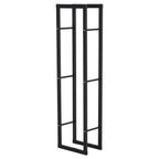 Kaminholzregal Metall 40 x 25 x 150 cm Brennholzregal Stapelhilfe Stahlrahmen bis 100kg Kaminholzunterstand Outdoor Holzregal Feuerholzregal für Garten Terrasse Außen Schwarz