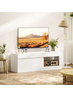 TV Schrank mit 2 Türen Soft-Close-Funktion Weiß 140 x 40 x 48 cm