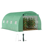 Polytunnel Gewächshaus mit Kunststoff-Abdeckung und Stahlrahmen, begehbares Gewächshauszelt mit Rolltüren, Grün