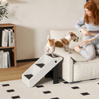Hundetreppe 3 Stufen 36,5 cm Hoch Haustiertreppe f¨¹r Kleine Hunde klappbar f¨¹r Bett, Sofa, Couch Auto Cremewei?