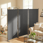 Privacy Screen Foldable UV Protection Decorative Garden Screen 3 Panel Dark Grey for Outdoor Patio Balcony