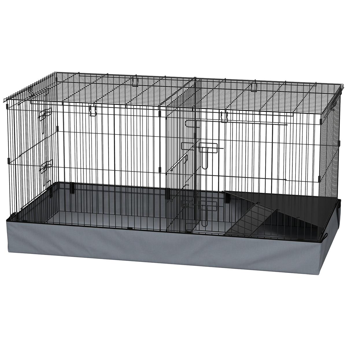 2 in 1 Guinea Pig Cage, Rabbit Cage Pet Playpen with 2 Separate Area, Waterproof Oxford Fabric Floor for Hedgehogs