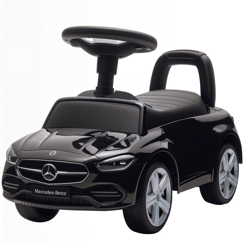 Official Mercedes-Benz Ride On Car, Foot to Floor Sliding Walker with Horn, Engine Sounds and Under-Seat Storage, Black