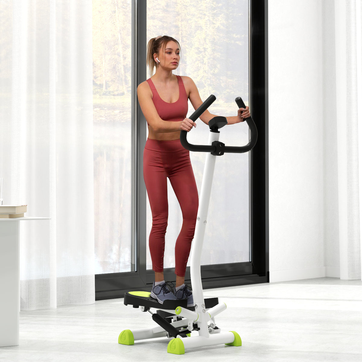 Twister Stepper, Step Machine with Adjustable Resistance, LCD Screen - White