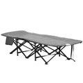 Feldbett Campingbett, Campingliege mit Tasche, Klappbett mit Becherhalter, für Schwimmbad, Balkon, bis 120 kg, Schwarz, 68 x 190 x 48cm