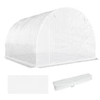 Gewächshausfolie 3 x 3 m, wasserdicht Polyethylenfolie mit Rolltür, 6 Fenster, UV Schutz NUR Folie Weiß