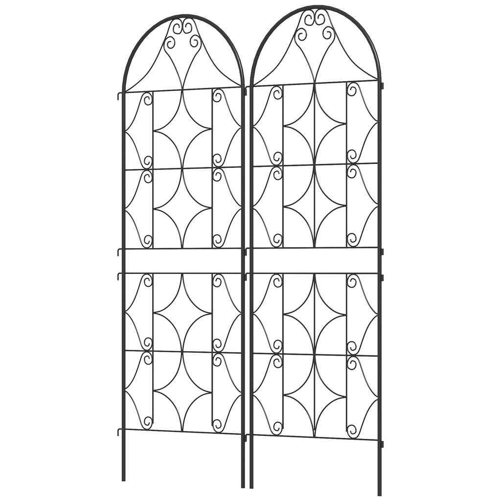 Rankgitter Metall 2er Set zum Stecken rostfrei Rankhilfe f¨¹r Kletterpflanzen 50x150 cm Schwarz