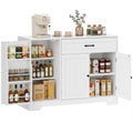 Modernes Küchen-Sideboard mit Schublade, verstellbaren Regalen, kleine Küchen-Vorratskammer mit Türfächern, Weiß