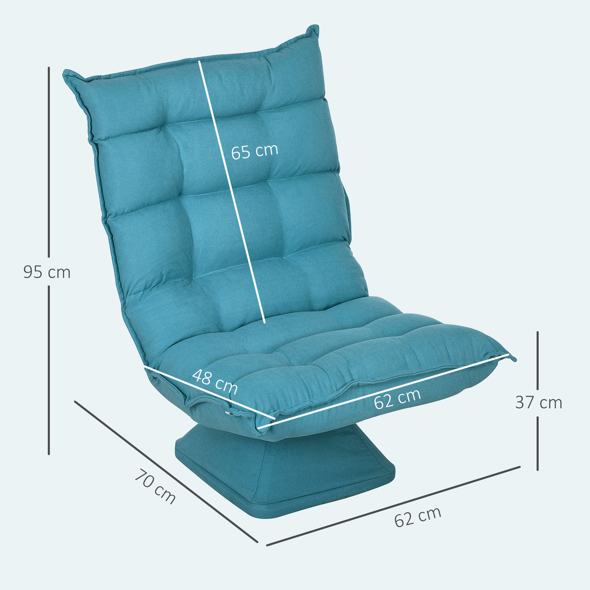 Relaxsessel Lesesessel, drehbar, 62 cm x 70 cm x 95 cm, Blau