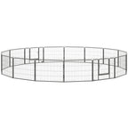 16 Panels Heavy Duty Puppy Playpen, for Small Dogs, Indoor and Outdoor Use - Grey