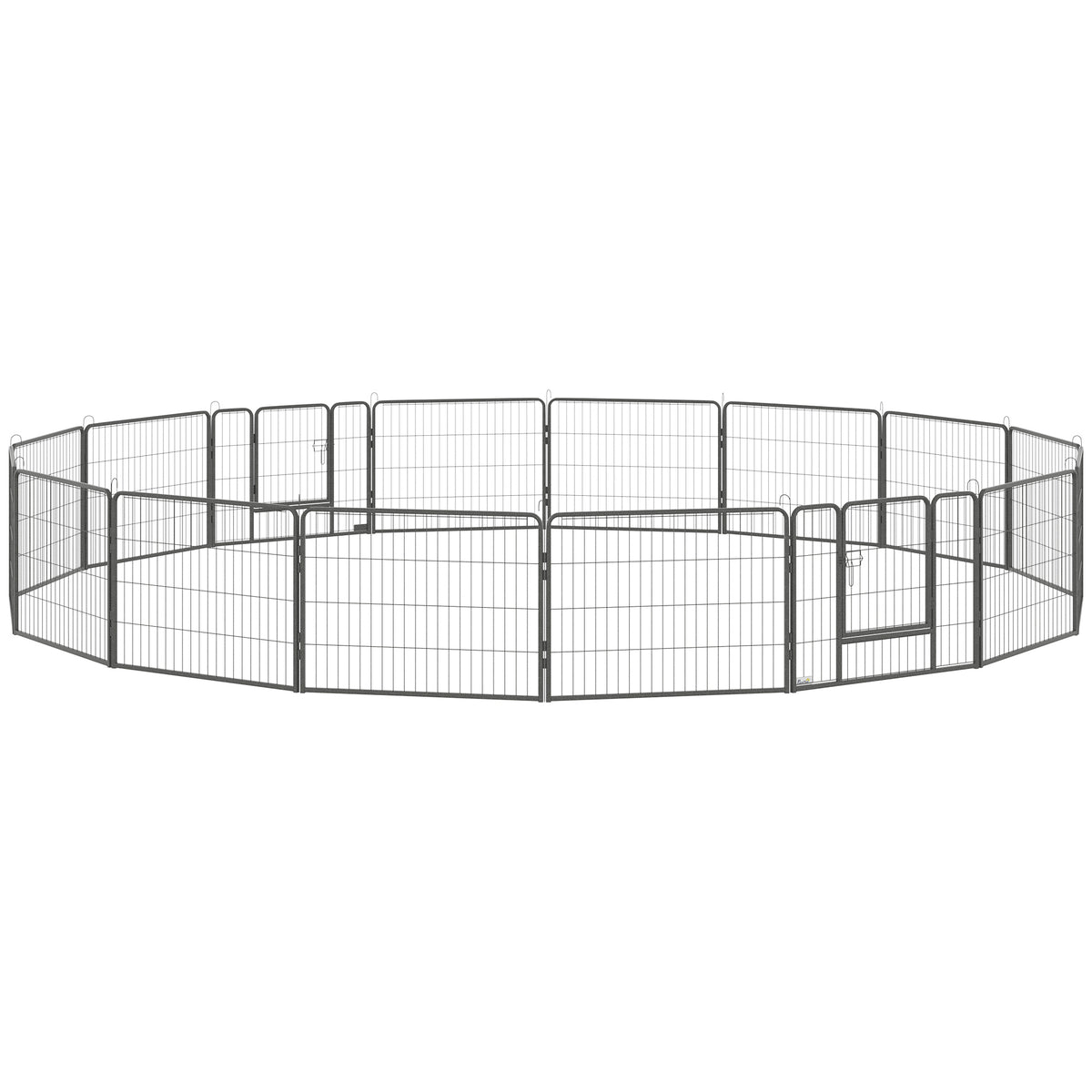 16 Panels Heavy Duty Puppy Playpen, for Small Dogs, Indoor and Outdoor Use - Grey