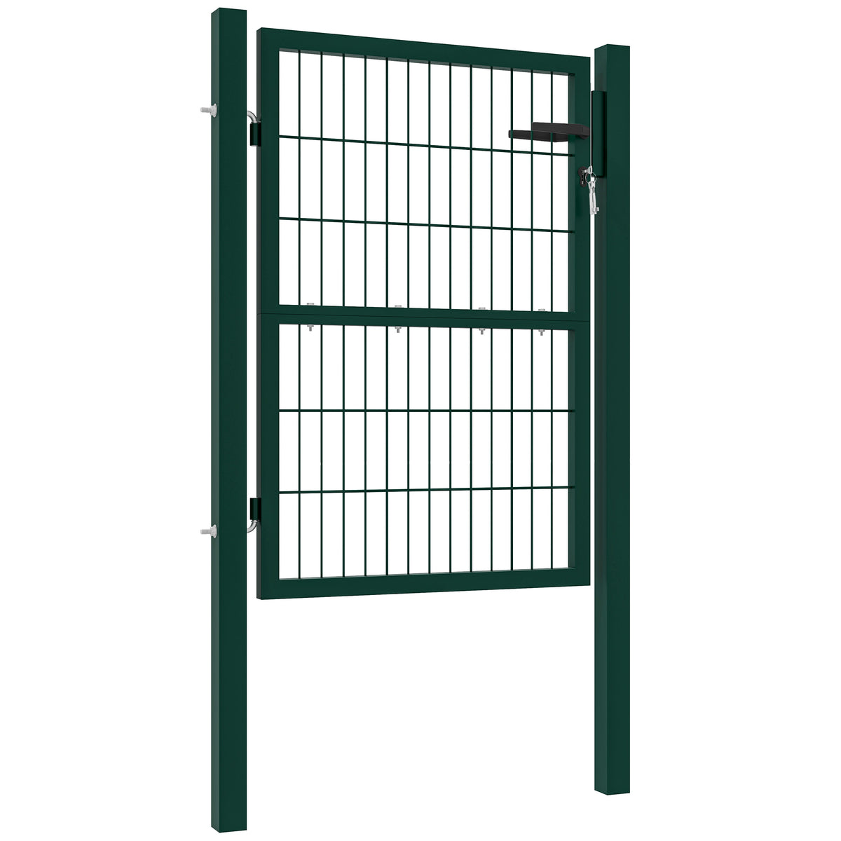 Gartentor aus Stahl Gartent¨¹r mit Griff, Schloss 3 Schl¨¹ssel abschlie?bar Zauntor 97x170cm Gr¨¹n