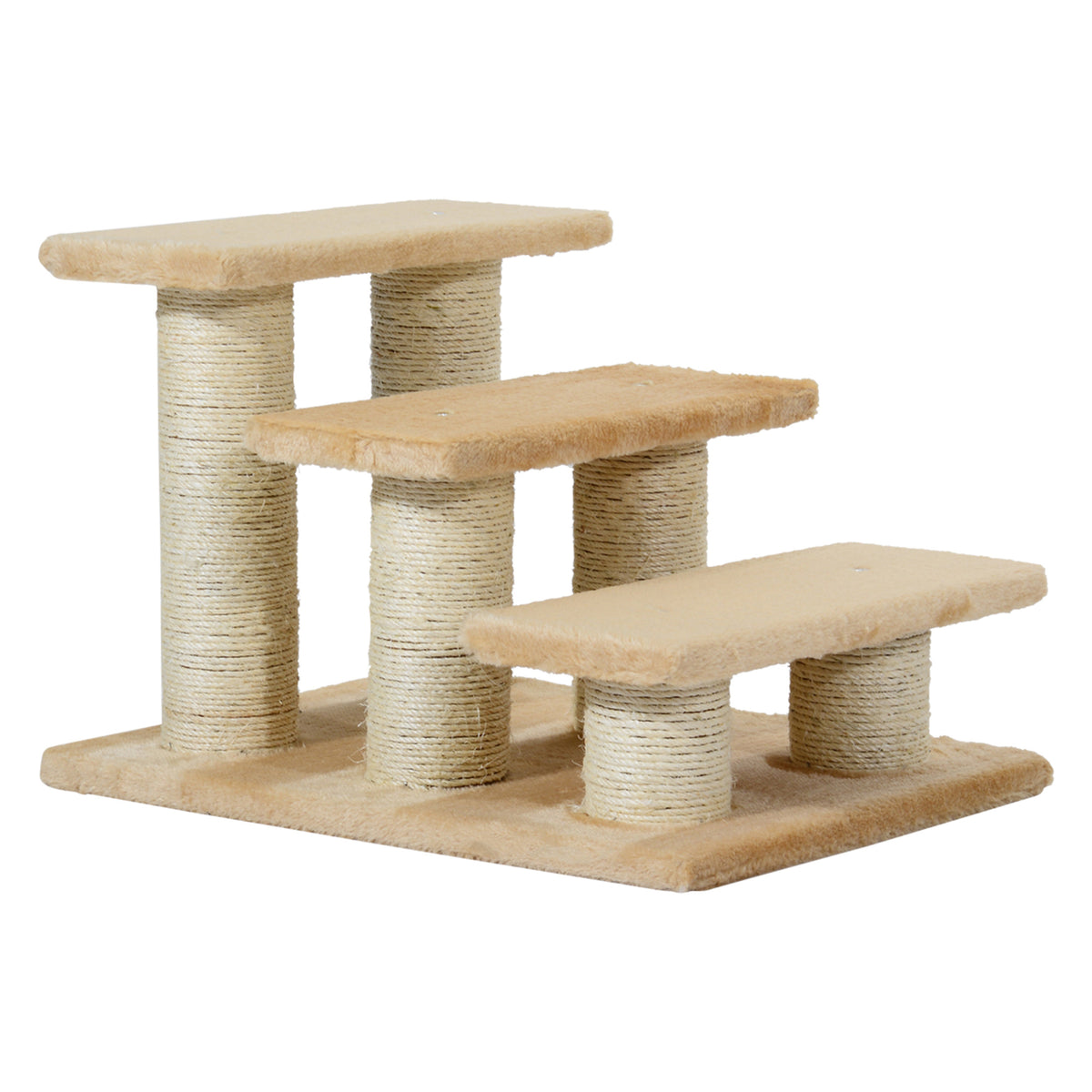 Pet Stairs 3-step Pet Ladder Cat dog Stairs Climb Ladder Cat Tree, Beige
