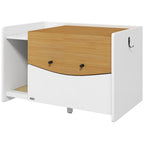 Katzentoilette, ausziehbar, Schrankdesign, Streufach, 78x50x51cm, Eiche/Weiß