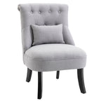 Sessel Wohnzimmer Relaxsessel Loungesessel Ruhesessel mit Rückenkissen, Holzbeine, Lesesessel mit Leinenoptik, Polstersessel für Schlafzimmer, Grau