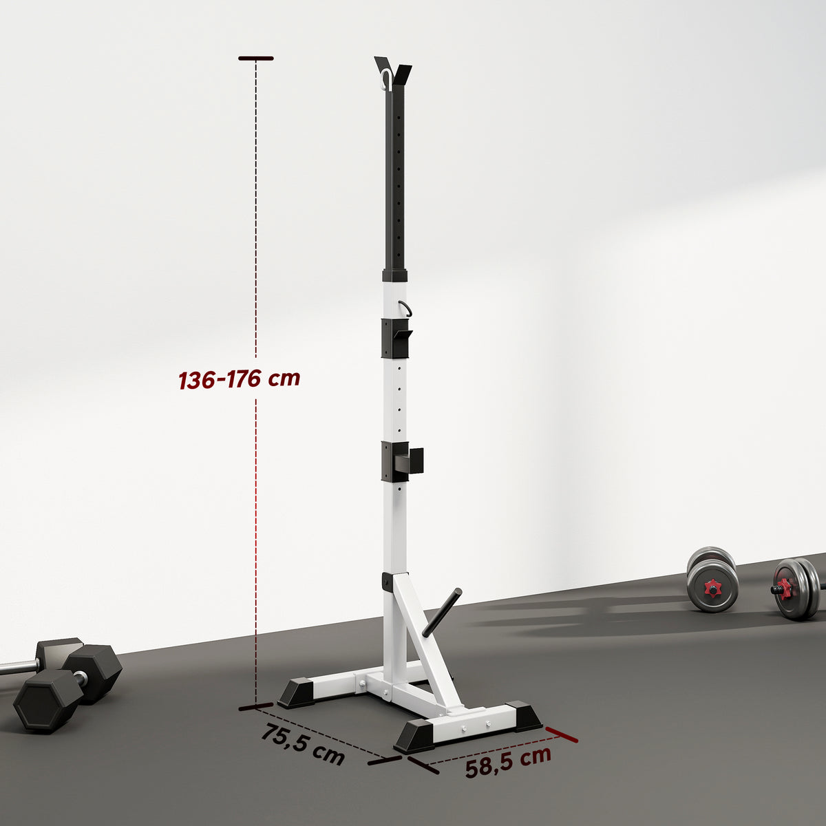 2er Set Hantelständer 3 Ebenen Höhenverstellbar Hantelablage aus Stahl bis 200 kg belastbar Silber+Schwarz