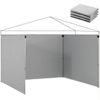 3-teiliges Set Seitenteile mit Reißverschluss für 3 x 3 m Pavillon, Hellgrau